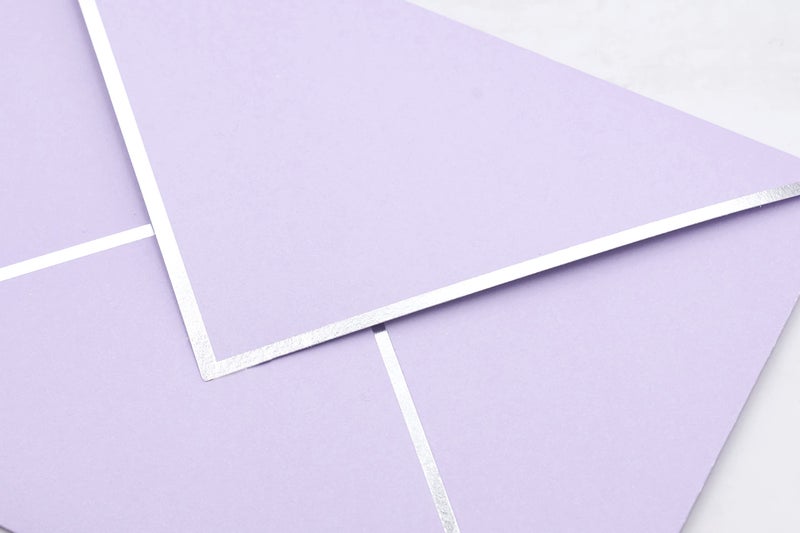 CHRIZ.Z A7 Envelopes - V Flap Foil Border Luxury Mailing Envelopes for 5"" x 7"" Cards - for Wedding, Invitations, Baby Shower, Photos, Graduation, Birthday, Bridal Shower - 5.25"" x 7.25"" (Lavendar, 25 Pack) - Image 5